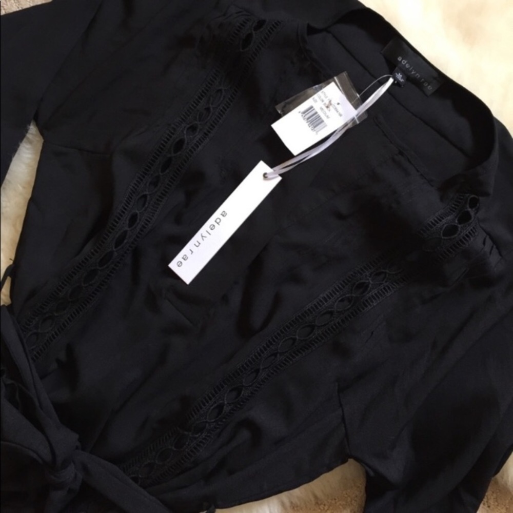 Adelyn Rae Black Tie-Waist Shirtdress - Picture 4 of 7
